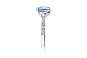 2.2ct Aquamarine 0.26ct Diamond Ring in Platinum | Charmé