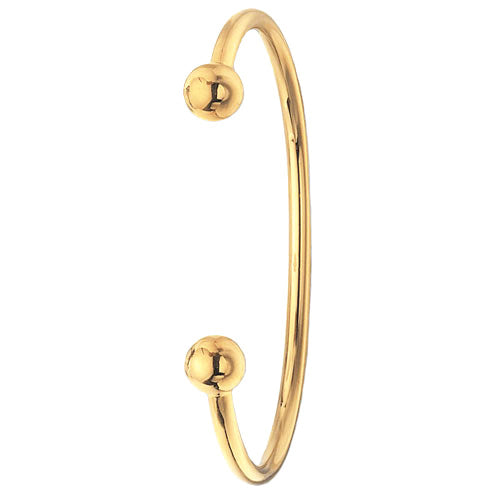 9K Yellow Gold Men's Solid Torc Bangle