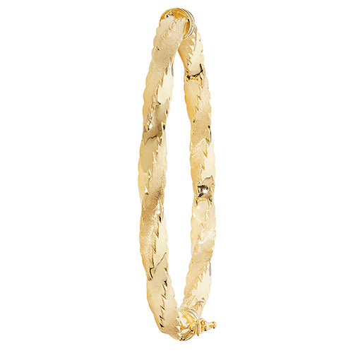 9K Yellow Gold Ladies' Hinged Bangle | Charmé