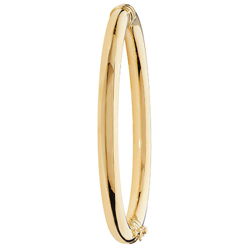9K Yellow Gold Ladies' Hinged Bangle