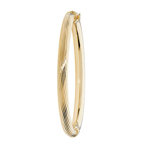 9K Yellow Gold Ladies' Hinged Bangle | Charmé