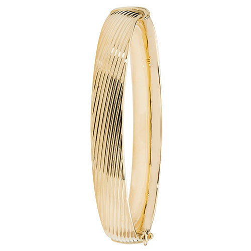 9K Yellow Gold Ladies' Hinged Bangle