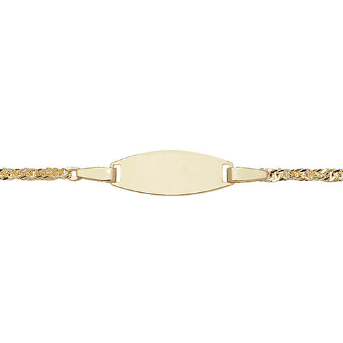 9K Yellow Gold Babies' 5+1 Inches ID Bracelet