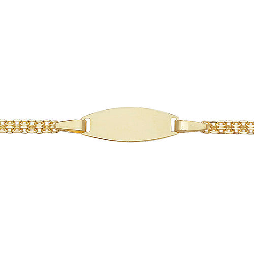 9K Yellow Gold Babies' 5+1 Inches ID Bracelet