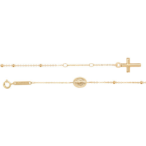 9K Yellow Gold Ladies' 7.5 Inches Rosary Bracelet | Charmé
