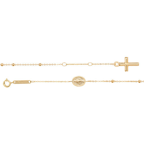 9K Yellow Gold Ladies' 7.5 Inches Rosary Bracelet