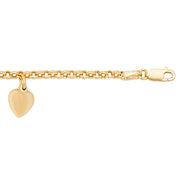 9K Yellow Gold Ladies' 7+5 Inches Bracelet | Charmé