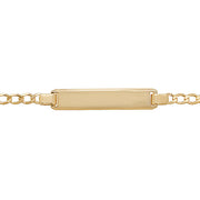 9K Yellow Gold Babies' 6 Inches ID Bracelet