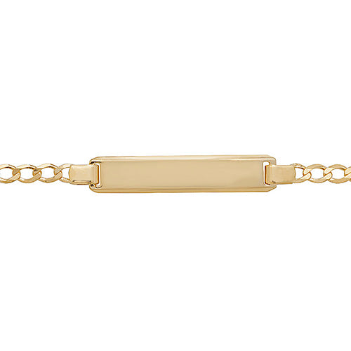 9K Yellow Gold Babies' 6 Inches ID Bracelet