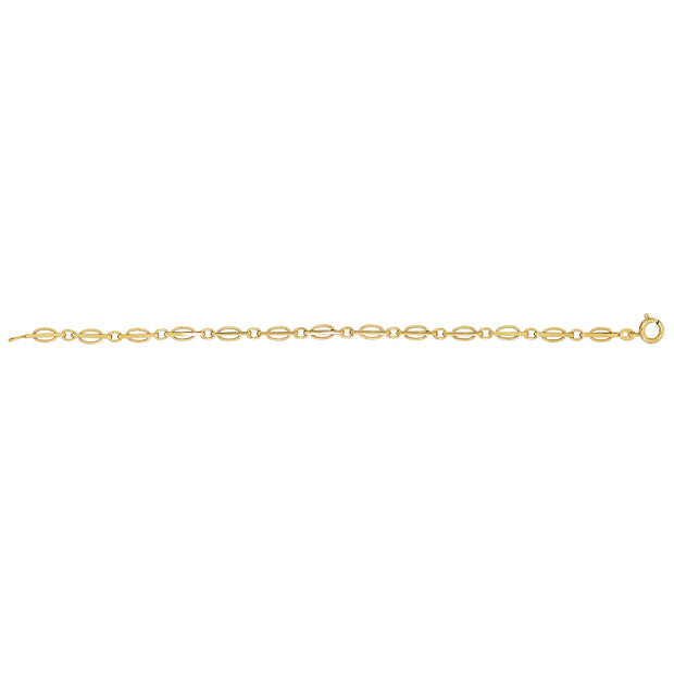 9K Yellow Gold Ladies' 7.5 Inches London Transp Bracelet