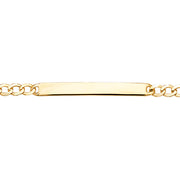 9K Yellow Gold Babies' 6 Inches ID Bracelet