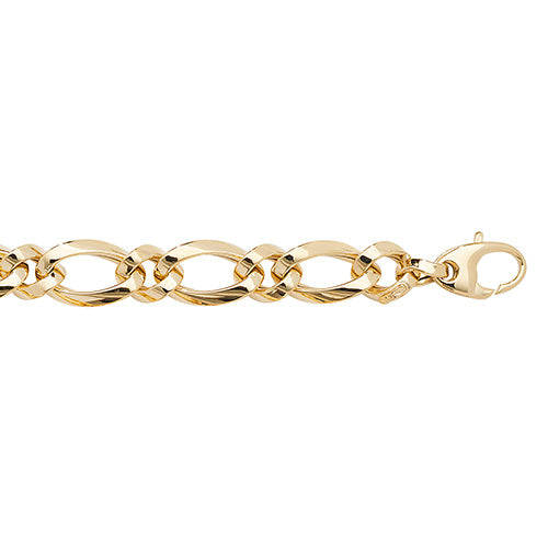 9K Yellow Gold Ladies' 7.5 Inches Fancy Bracelet | Charmé