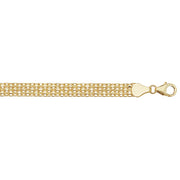9K Yellow Gold Ladies' 7.5 Inches Flat Woven Bracelet | Charmé