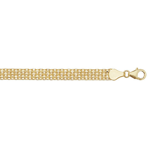 9K Yellow Gold Ladies' 7.5 Inches Flat Woven Bracelet | Charmé