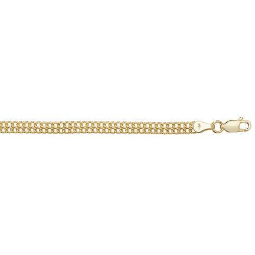 9K Yellow Gold Ladies' 7.5 Inches Flat Woven Bracelet | Charmé