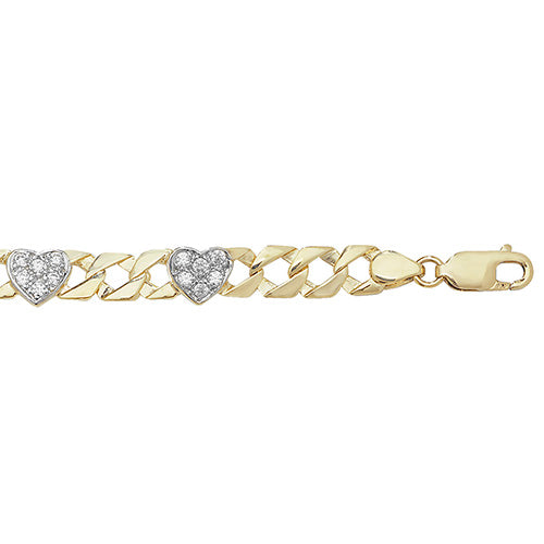 9K Yellow Gold Hearts Bracelet | Charme