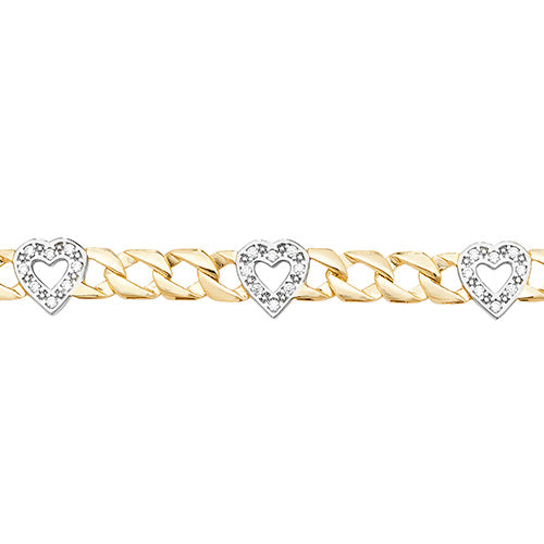 9K Yellow Gold Hearts Bracelet | Charmé