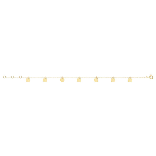 9K Yellow Gold Disc Charms Bracelet | Charmé