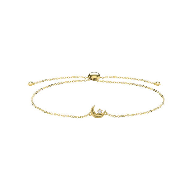 9K Yellow Gold Moon Pull Style Bracelet