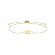 9K Yellow Gold Leaf Pull Style Bracelet | Charmé