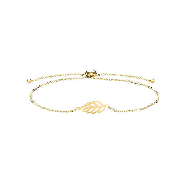 9K Yellow Gold Leaf Pull Style Bracelet | Charmé