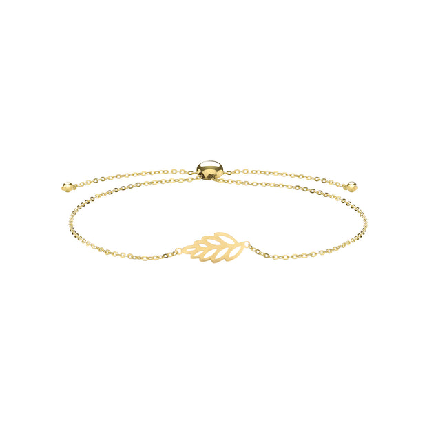 9K Yellow Gold Leaf Pull Style Bracelet