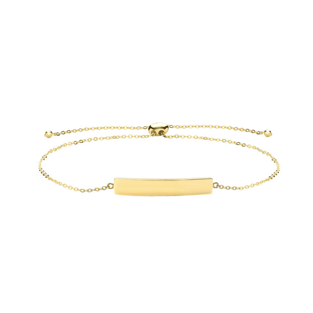 9K Yellow Gold Id Pull Style Bracelet