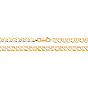 9K Yellow Gold Flt Curb Bvld Chain