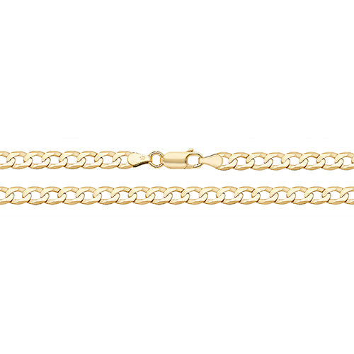 9K Yellow Gold Flt Curb Bvld Chain | Charmé