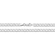 9K White Gold Flt Curb Bvld Chain | Charmé