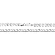 9K White Gold Flt Curb Bvld Chain