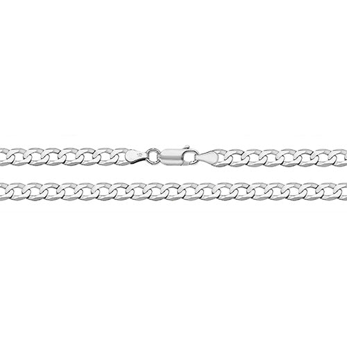 9K White Gold Flt Curb Bvld Chain