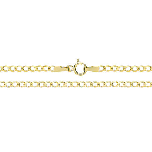 9K Yellow Gold Flt Curb Bvld Chain | Charmé