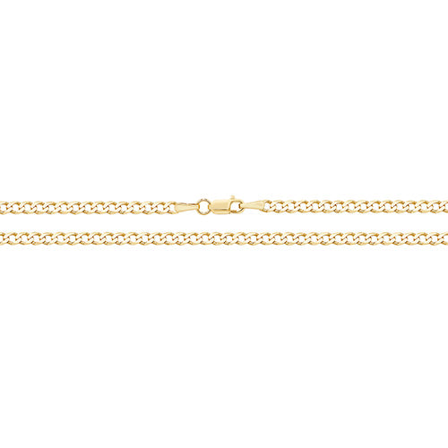 9K Yellow Gold Flt Curb Bvld Chain