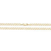 9K Yellow Gold Flt Curb Bvld Chain