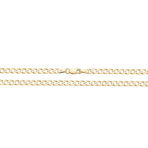 9K Yellow Gold Flt Curb Bvld Chain | Charmé