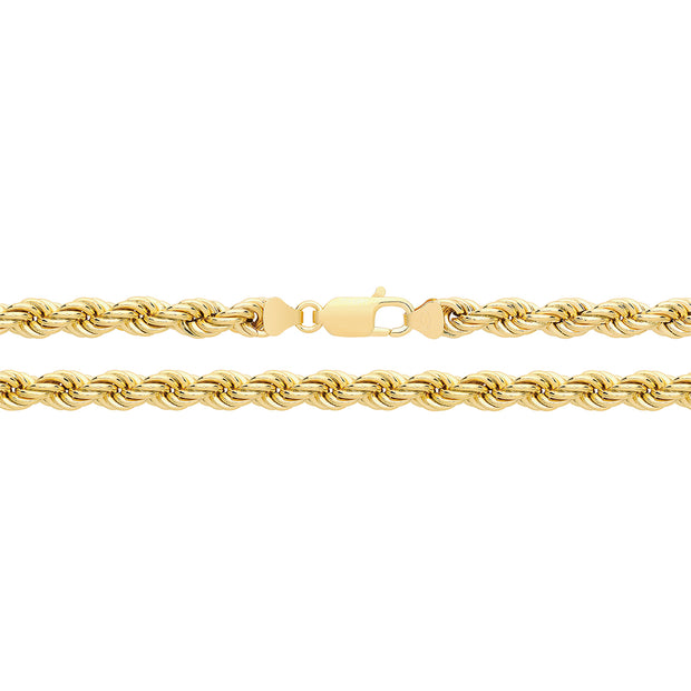 9K Yellow Gold Rope Chain 120 Guage