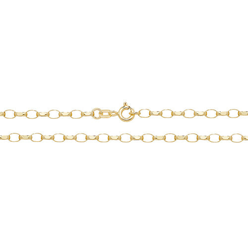 9K Yellow Gold Faceted Belcher Chain
