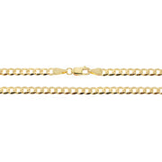 9K Yellow Gold Flt Bvld Curb Chain