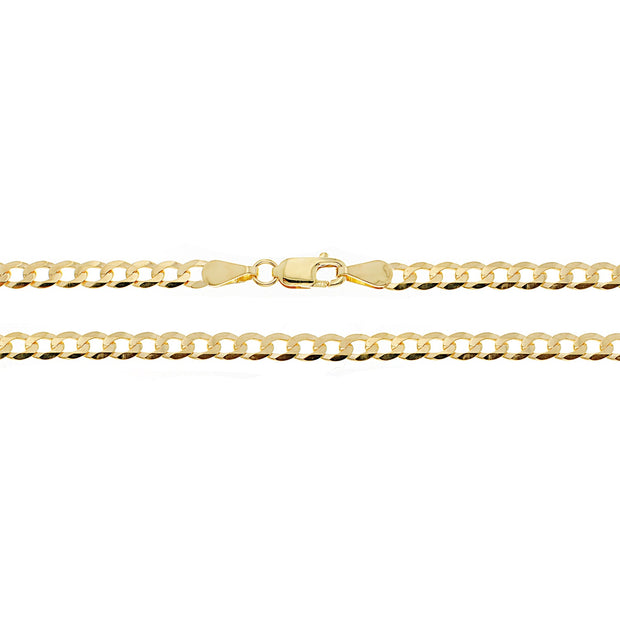 9K Yellow Gold Flt Bvld Curb Chain