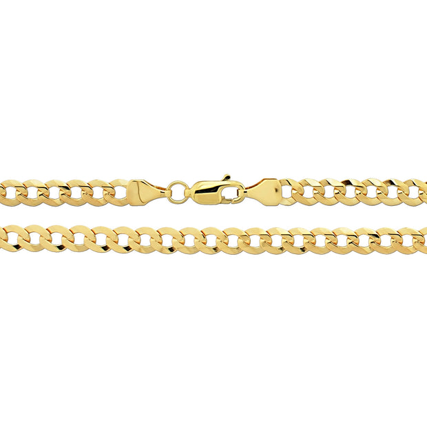 9K Yellow Gold Flt Bvld Curb Chain | Charmé