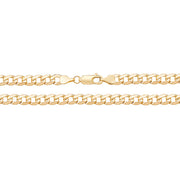 9K Yellow Gold Flt Bvld Curb Chain