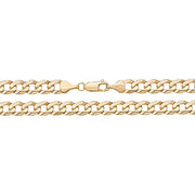 9K Yellow Gold Flt Bvld Curb Chain