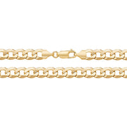 9K Yellow Gold Flt Bvld Curb Chain