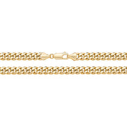 9K Yellow Gold Semi Solid Cuban Curb Chain