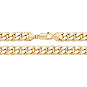 9K Yellow Gold Semi Solid Cuban Curb Chain