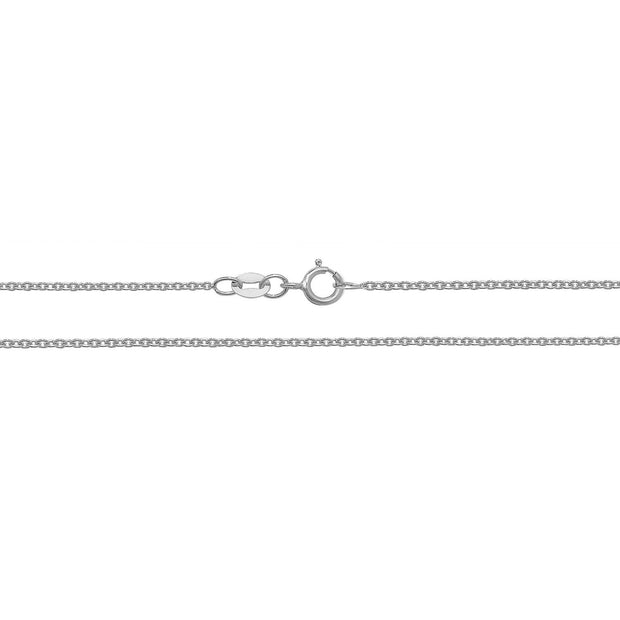 18K White Gold Cable Chain