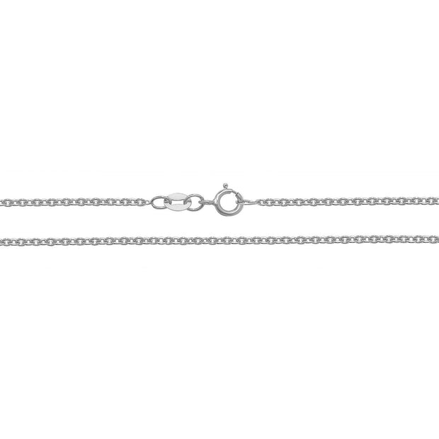 18K White Gold Cable Chain