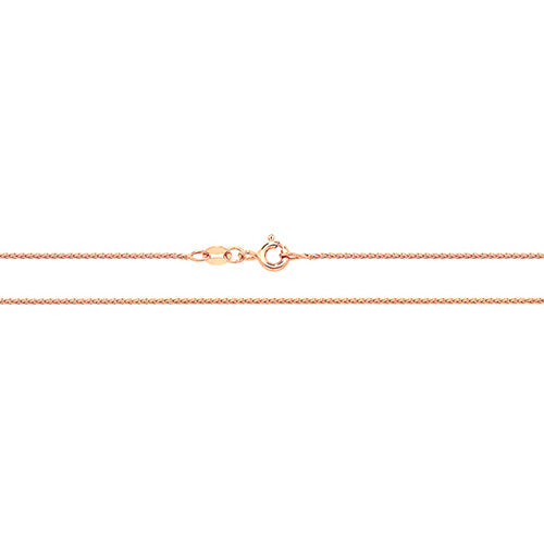 18K Rose Gold Wheat Round Chain