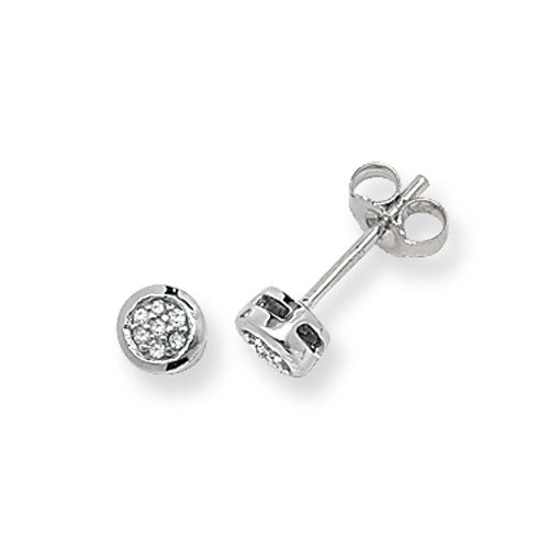 Diamond Earring in 9K White Gold